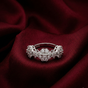 925 Sterling Silver Flower Design Cubic Zirconia Ring For Women